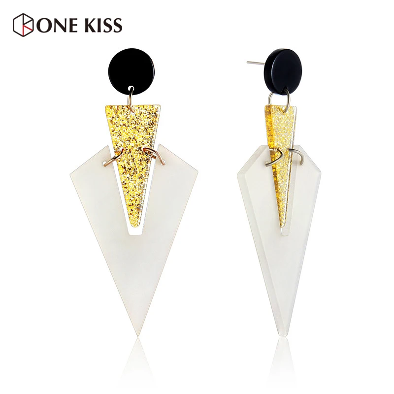 

Fashion Geometric Statement Acrylic Drop Earrings For Women Wedding Dangle Earring Bijoux Resin Elegant Design Jewelry
