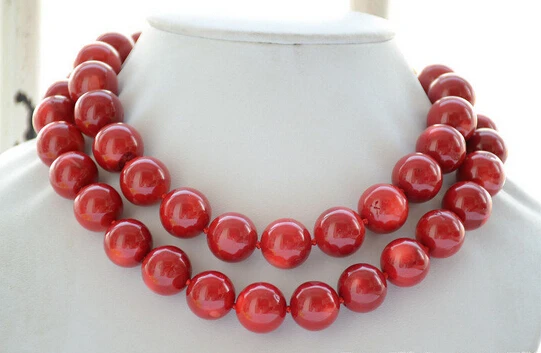 

ddh001883 AA++ Real 15mm round red coral bead necklace 33inc 28% Discount (A0325)