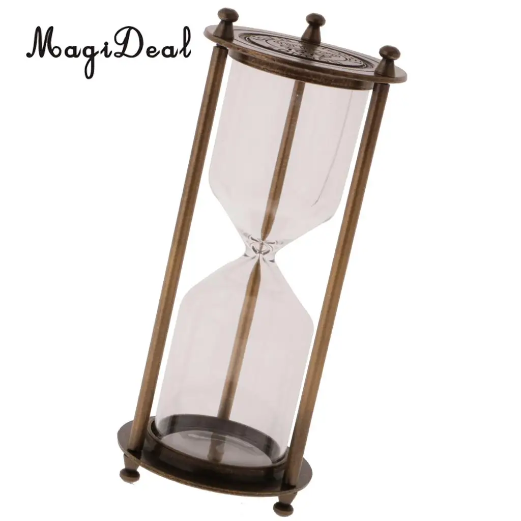 1Pc Retro Metal Frame Empty Hourglass Sandglass Sand Timer for Office Home Room Decor Birthday Christmas Novelty Gift Prize