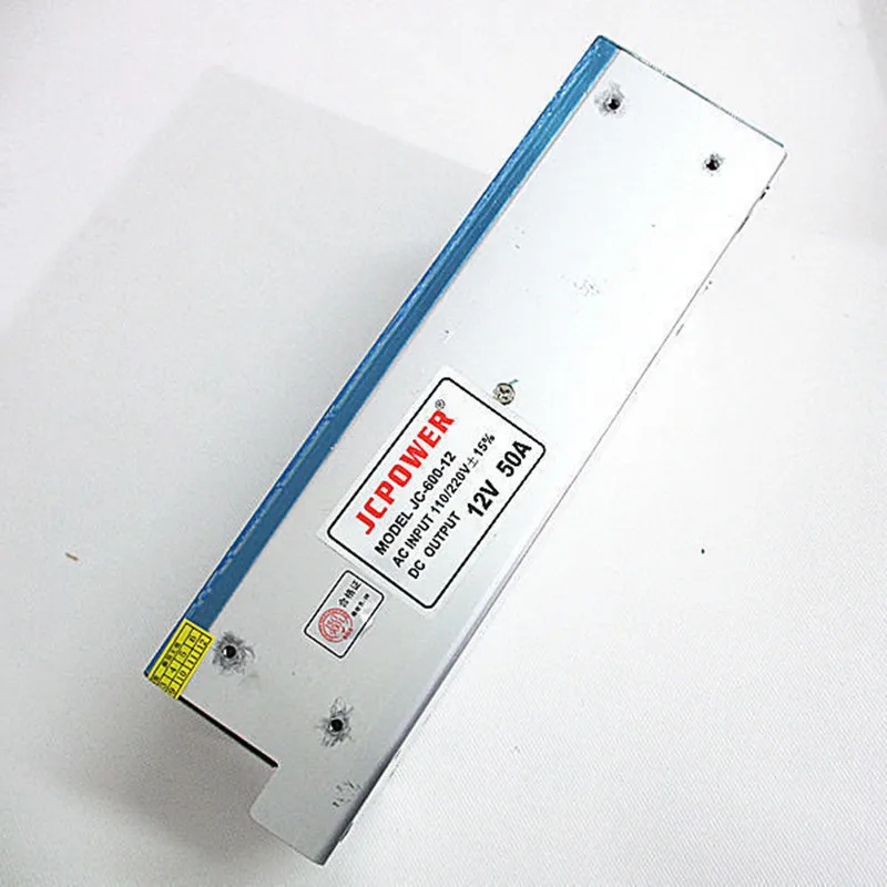 

100% brand new 12V 50A 600W for ws2811 5050 3014 2835 5630 6803 3528 led strip switching power supply AC 100-240V