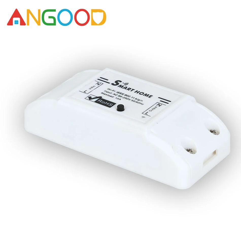 

ANGOOD 2000W 10A Wifi Switch DIY Wireless Timer Automation Module Security Switch Work With Tuya Smart Life APP for Google Alexa