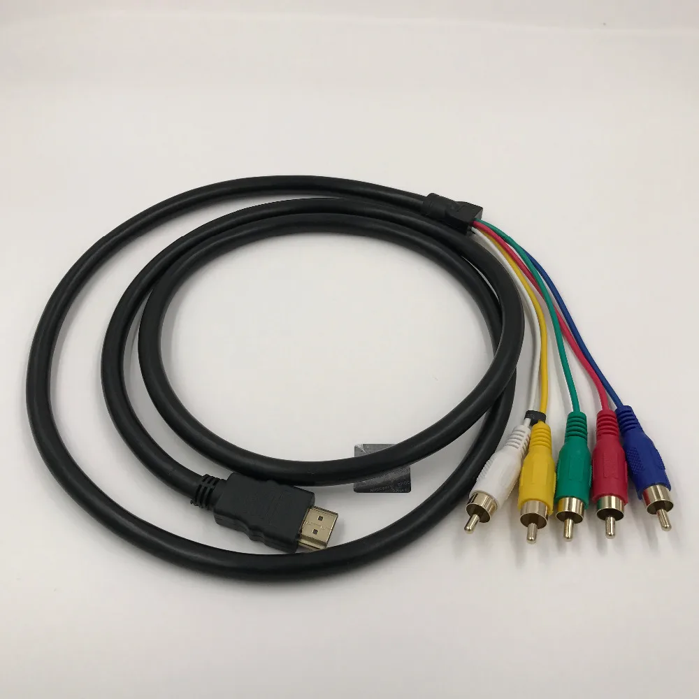 HDMI к 5RCA кабель со штыревыми соединителями на обоих концах для подключения Coverter высокое качественный Разъем 1080 p для sdvd HD стерео аудио 1,5 м/5FT 1 шт