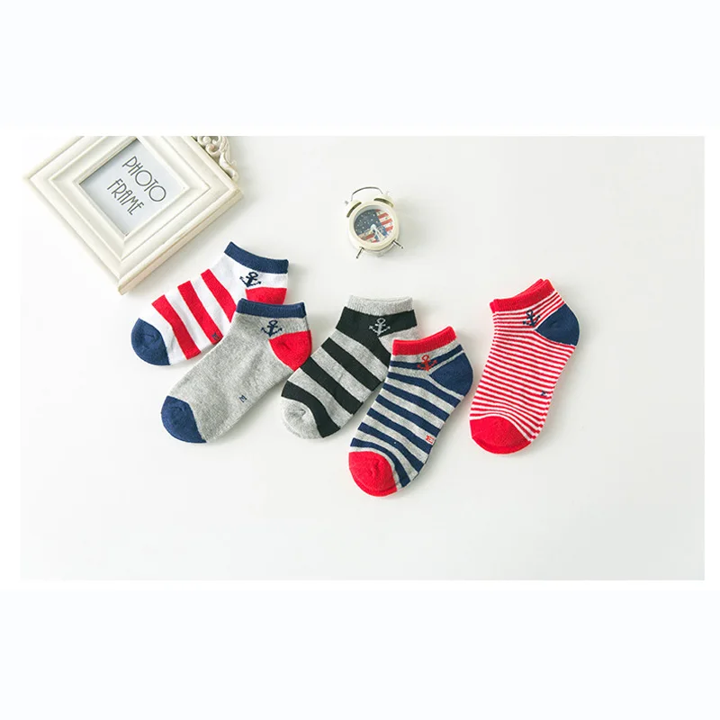 Meia free Shipping New Childrens Cotton anchor striped Baby Socks 2