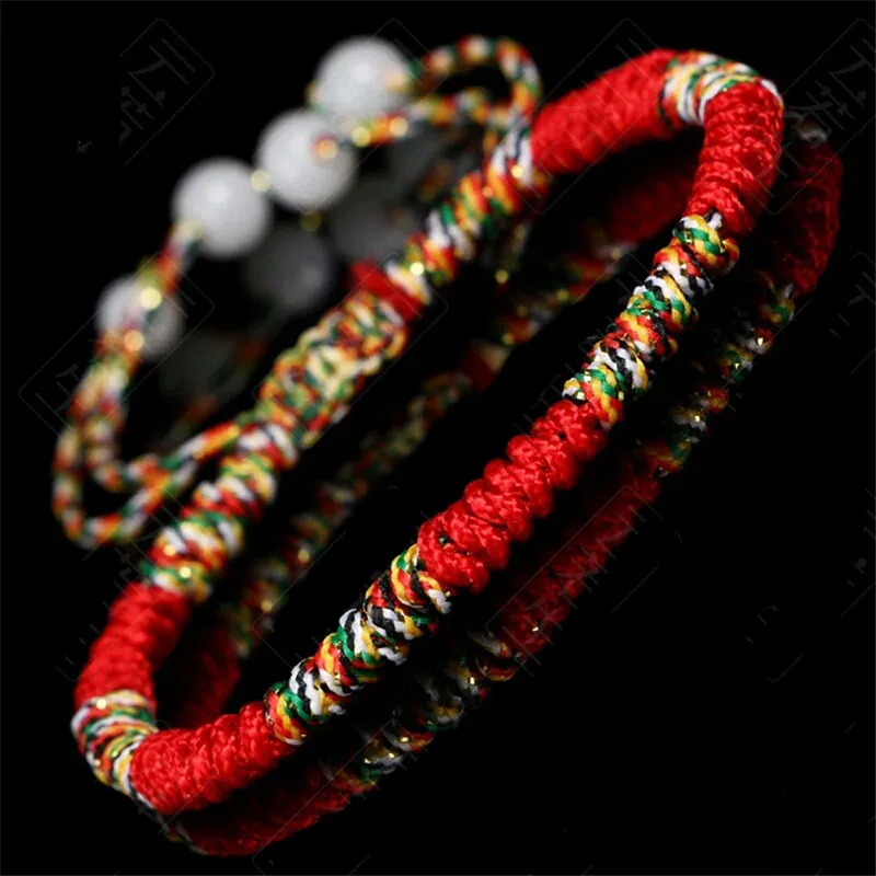 Высококачественный счастливый сплетенный браслет ручной работы буддийские узлы веревочный браслет тибетская Бесконечность Шарм модные украшения для детей девочка