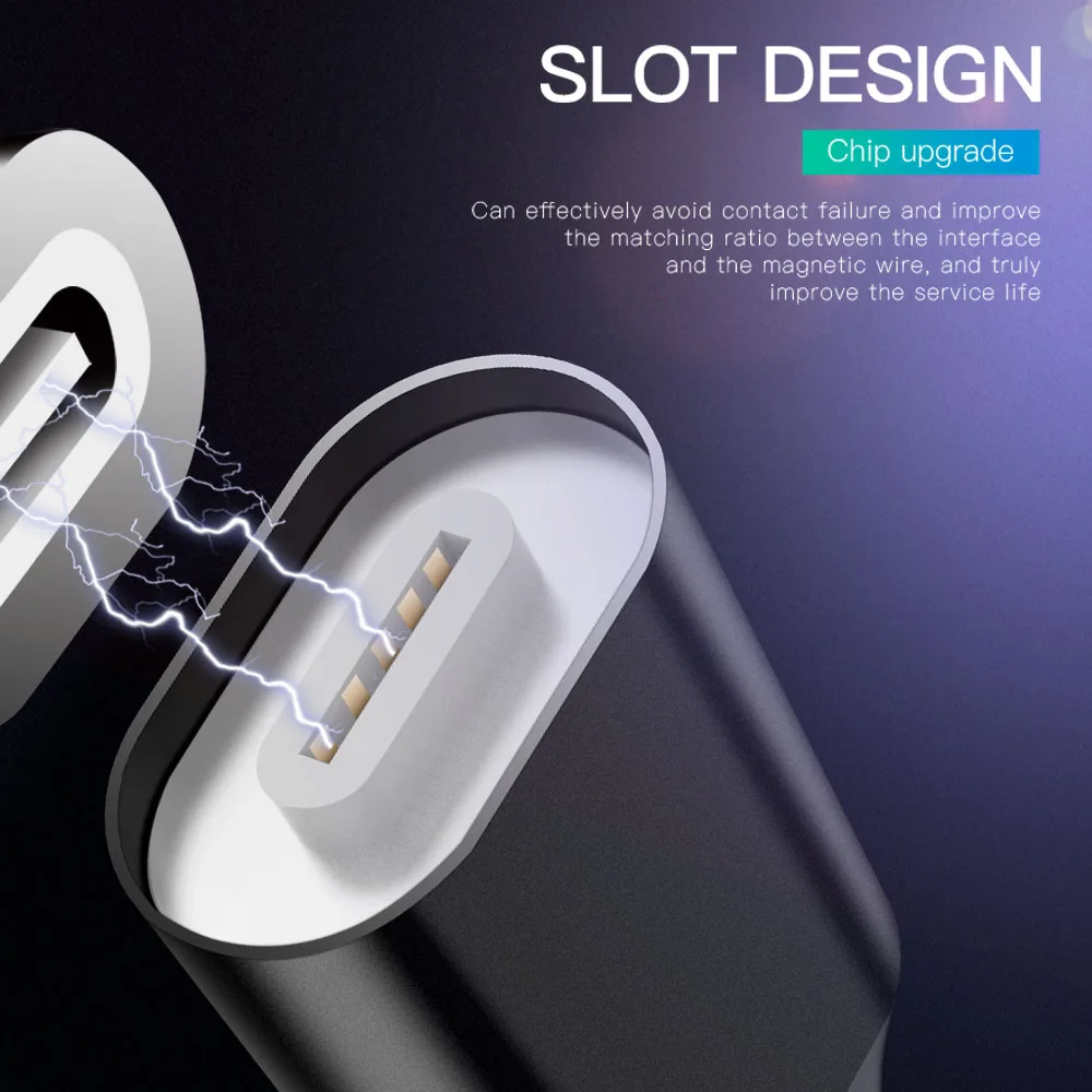 Светодиодный Магнитная Micro Тип usb C освещение быстрой зарядки кабель для iPhone 6 S 7 8