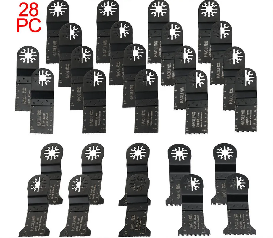 

28 pcs oscillating tool saw blade for power multi tool accessories as Fein multimaster,TCH, Dremel,wood metal cutting