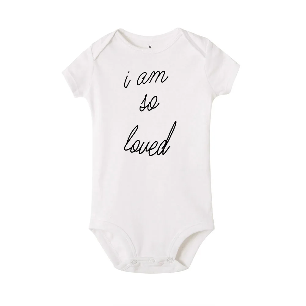 I Am So Loved Funny Cute Babe Onesie Newborn Baby Bodysuit Infant Short Sleeve Creeper Baby Boy Girl Clothes Body Suit - Цвет: R797-SRPWH-