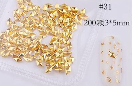 Mixed 3D DIY Hollow Metal Frame For Nail Art Decor Geometry Golden Tips DIY Nail Art Tools Fashion Nail Studs P3R#