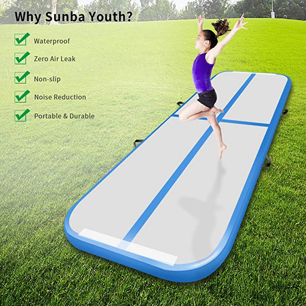 

400*100*10cm Inflatable Air Tumble Track Olympics Gym Yoga Wear-resistant Tumble Track Floor for Home/Park/Beach/Water Use