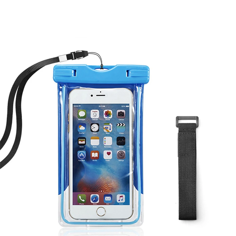 Универсальный Водонепроницаемый Чехол для телефона, водонепроницаемая сумка для камеры, чехол для мобильного телефона, чехол для дайвинга, водонепроницаемый чехол для Capinha iPhone - Цвет: Blue