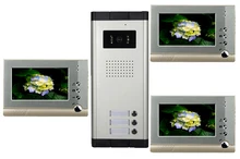 Alta definición por cable Video de la puerta sistema de intercomunicación del teléfono para multiplicar capa apartamento una cámara de 3 monitores