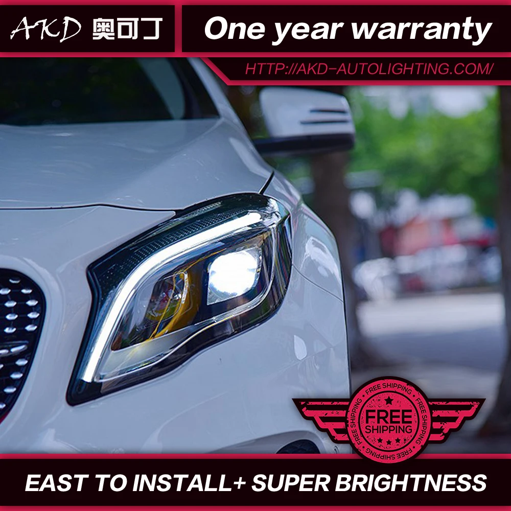 AKD Car Styling Head Lamp for Benz GLA200 LED Headlight 2015-2018 Mercedes-Benz DRL Bi-Xenon Lens HID | Автомобили и мотоциклы