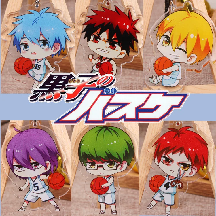 

cute Kuroko's Basketball Anime Action Key Chain Acrylic Figure Keyring Model Toy Keychain Keyholder Unisex XMAS Gift NEW
