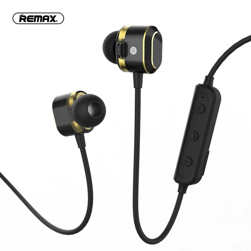 Original Remax Sports Bluetooth Headset Wireless Stereo Music Earphone Bluetooth 5.0 Double Moving Circle For iPhone Xiaomi