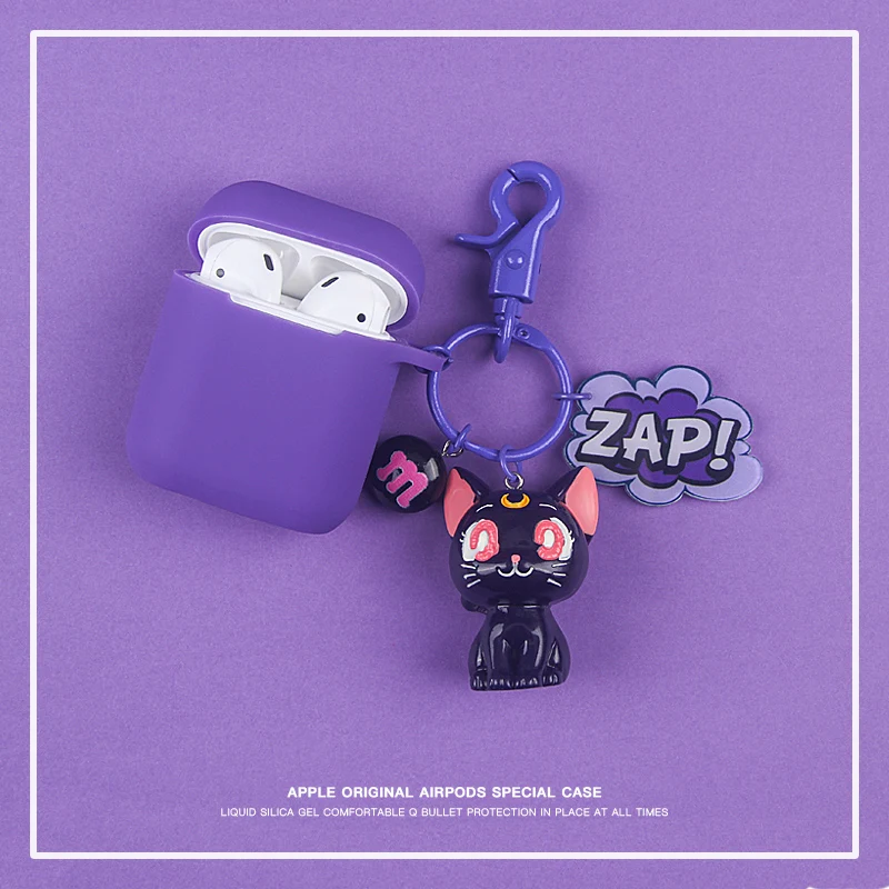 

Cute Cat Decorative Silicone Case for Apple Airpods Case Accessories Protective Cover Bluetooth Earphone Case Key Ring Gifts