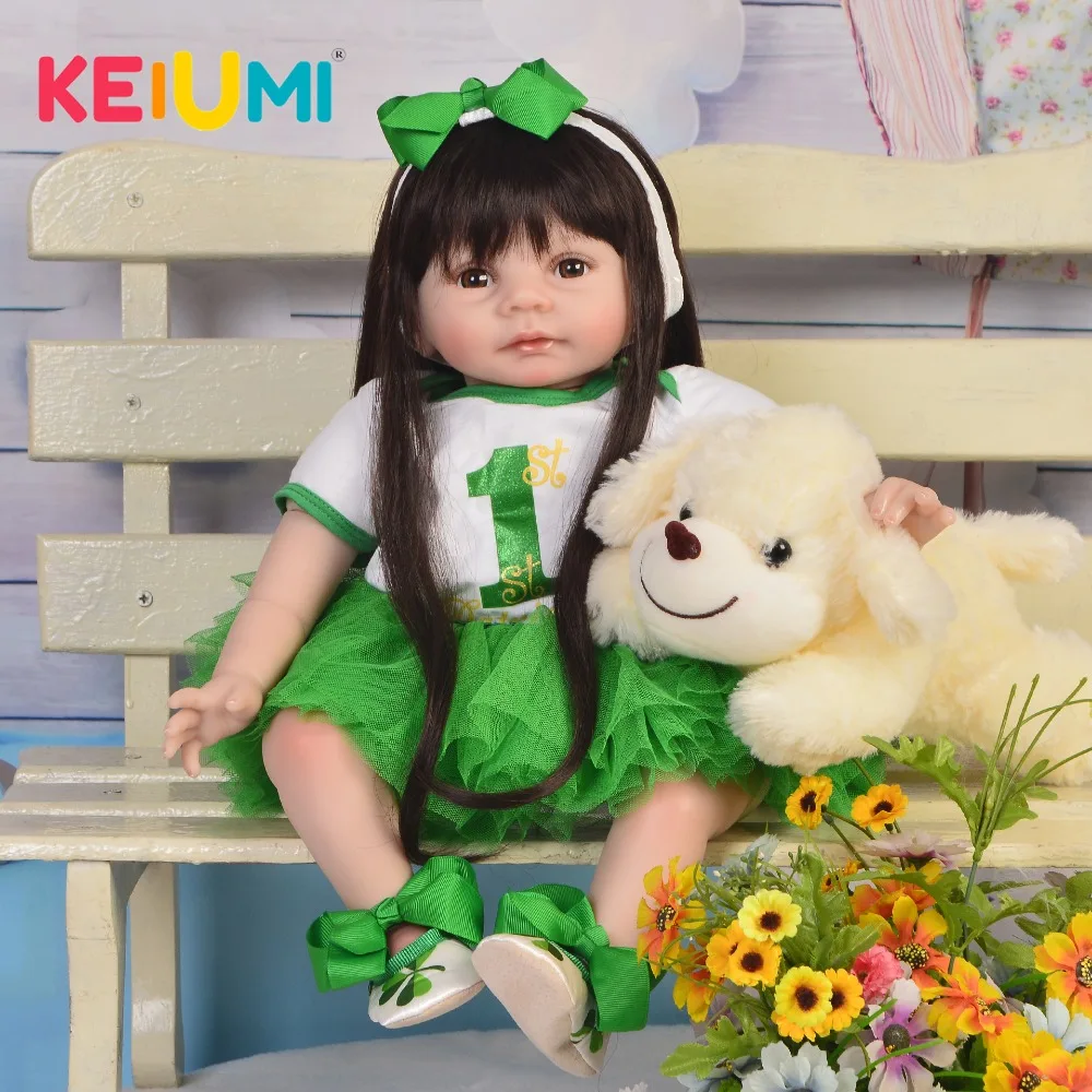 

Fashion 22'' Soft Silicone Vinyl Reborn Baby Girl 55 cm Lifelike Princess Babies Reborn Doll Toys For Kids XMAS Birthday Gifts