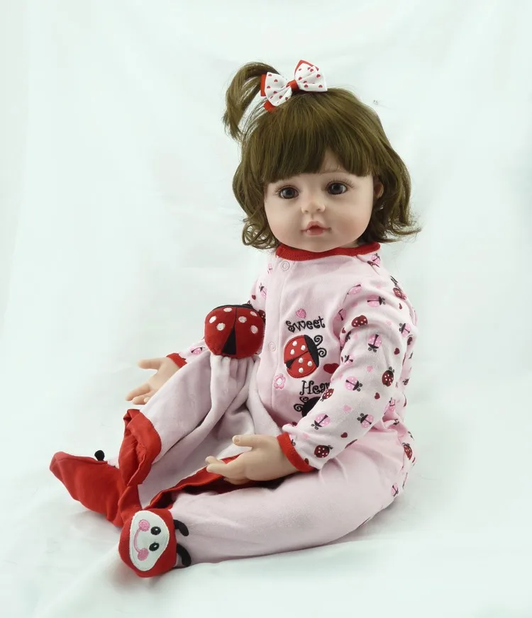 

big 60CM real 6-9M baby size reborn toddler girl sweet baby doll vinyl silicone soft real gentle touch body princess bebe