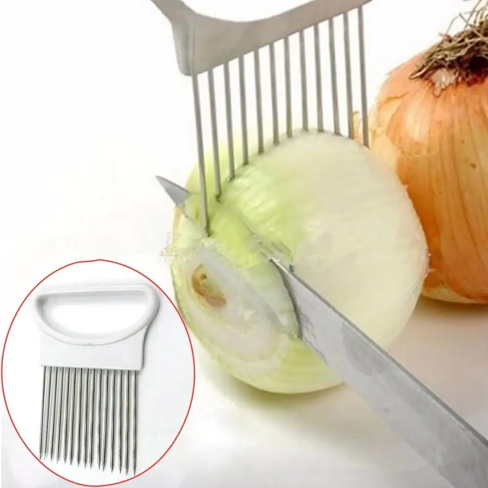 

Stainless Steel Onion Cutters Creative Kitchen Tools Vegetable Potato Cutter Slicer Gadget Stainless Steel Fork Multifunction