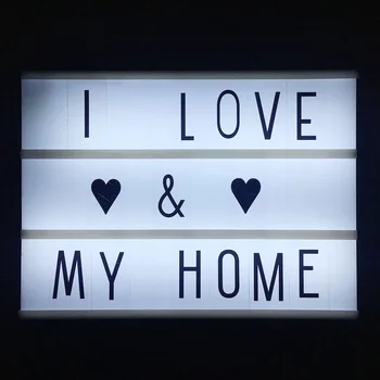 

Cinematic Cinema LED Lightbox 3 Line with Various Letters LED Night Lamp Power For DIY Home Decoration Lighting