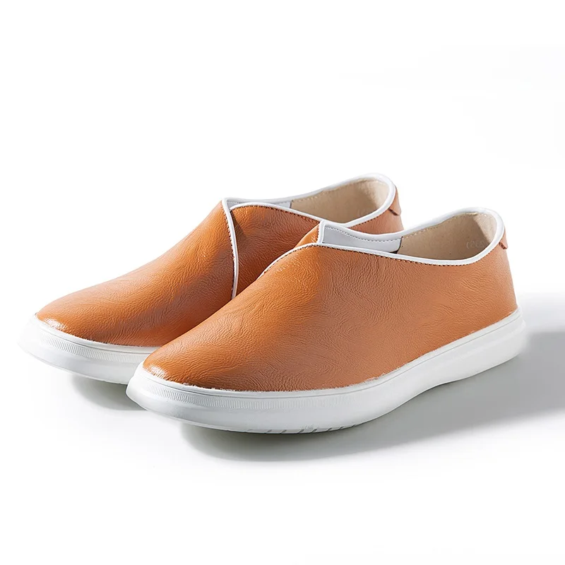 Prelesty Genuine Leather Men Shoes Pure Color Quality Slip