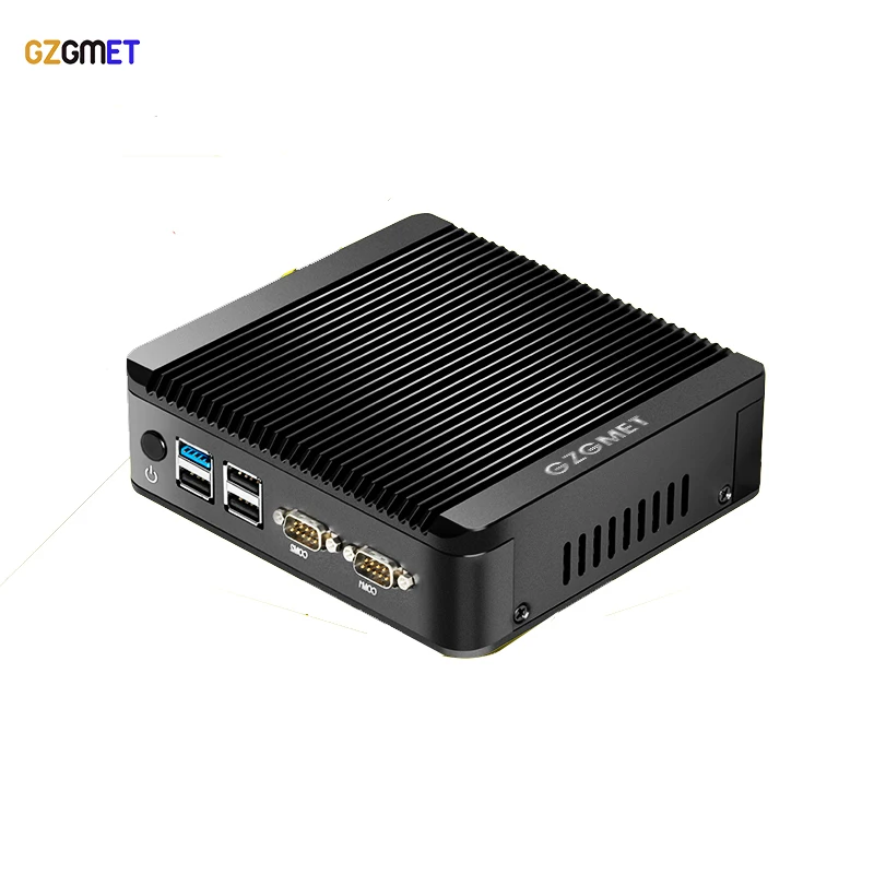

GZGMET J1900 intel mini pc Quad Core Fanless 2 LAN RJ45 Port 2 COM USB 3.0 portable windows pc