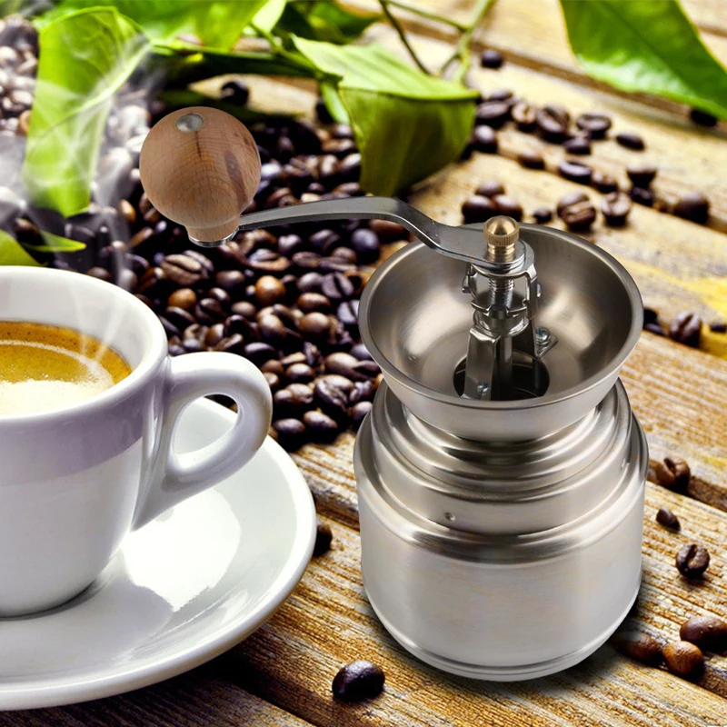  V1NF New Stainless steel Manual handy coffee bean pepper seeds grinder Mill 