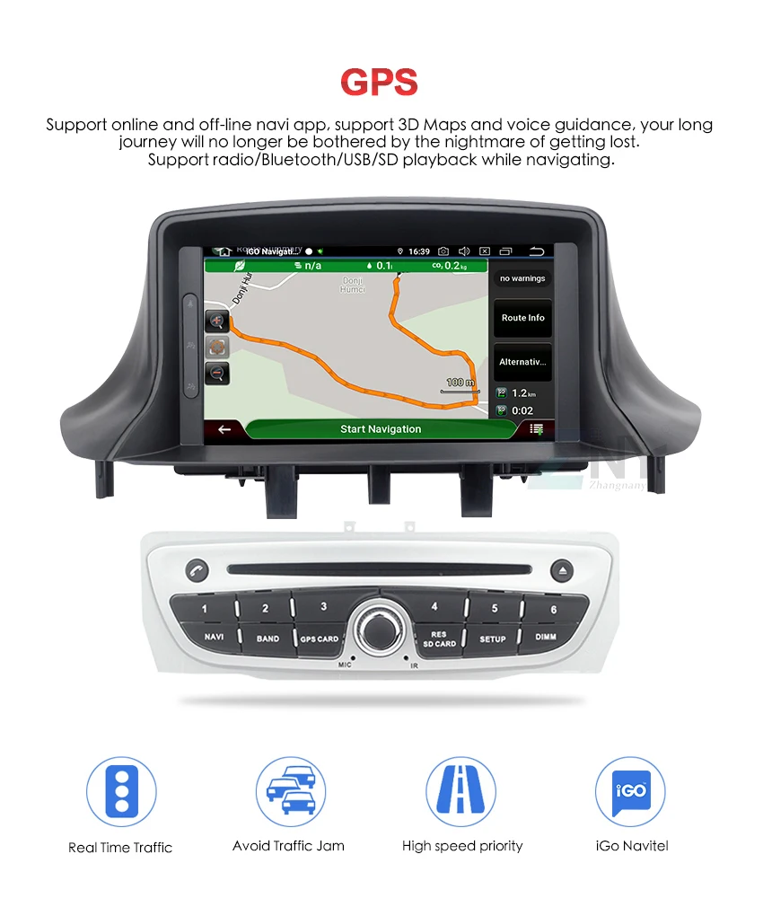 Perfect 7" IPS Android 8.0 Car GPS Stereo For Renault Megane 3 Fluence Auto DVD Radio FM RDS WiFi Audio Video Multimedia Backup Camera 8