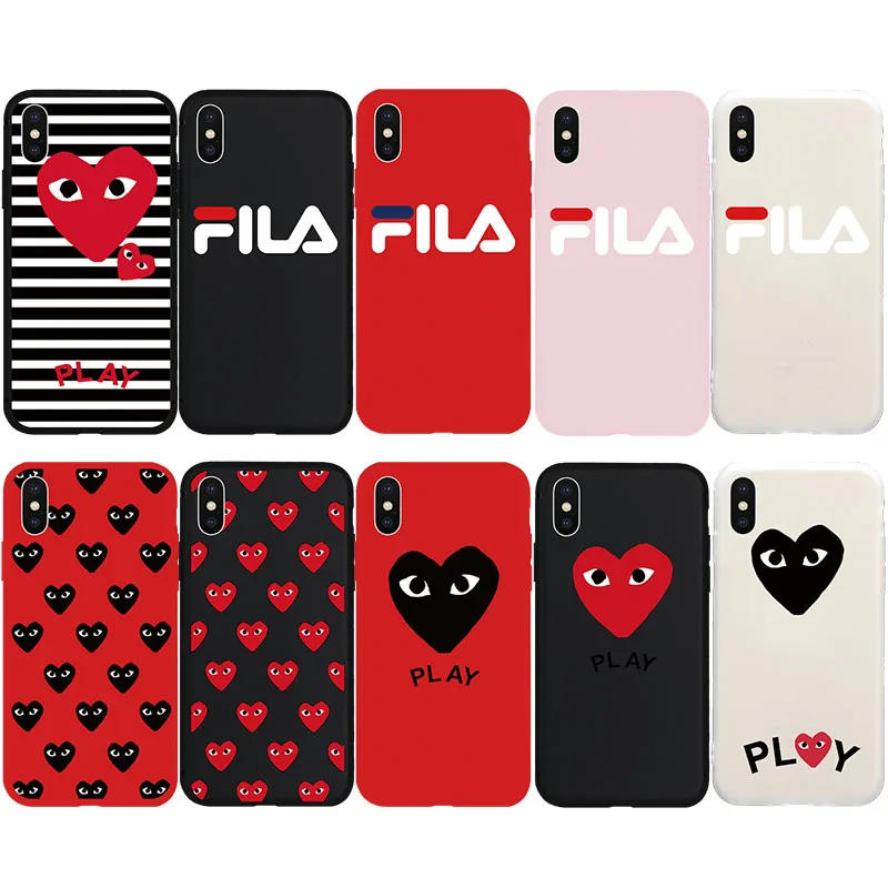 

Comme des Garcons CDG PLAY Heart Hyper Soft Case for iPhone 6 6Plus 6s 6sPlus 7 7Plus 8 8Plus X Xs XR Xs Max 5 5s SE Phone Cover