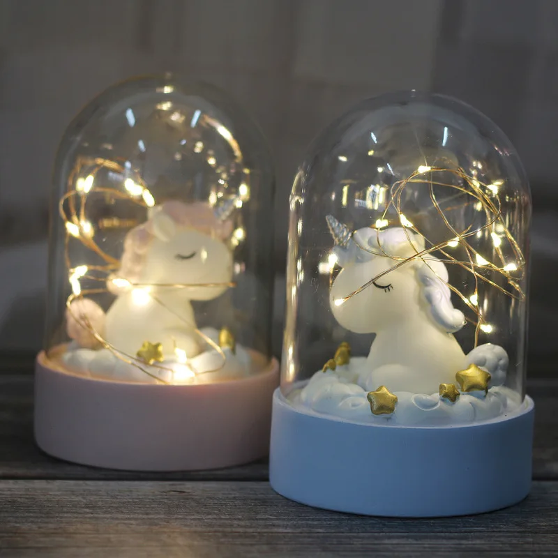 Cartoon LED Night Light Luminaria Garland Fairy String Lights Novelty Unicorn Night Lamp Bedside Lamp For Kids Christmas New Year Gift (10)