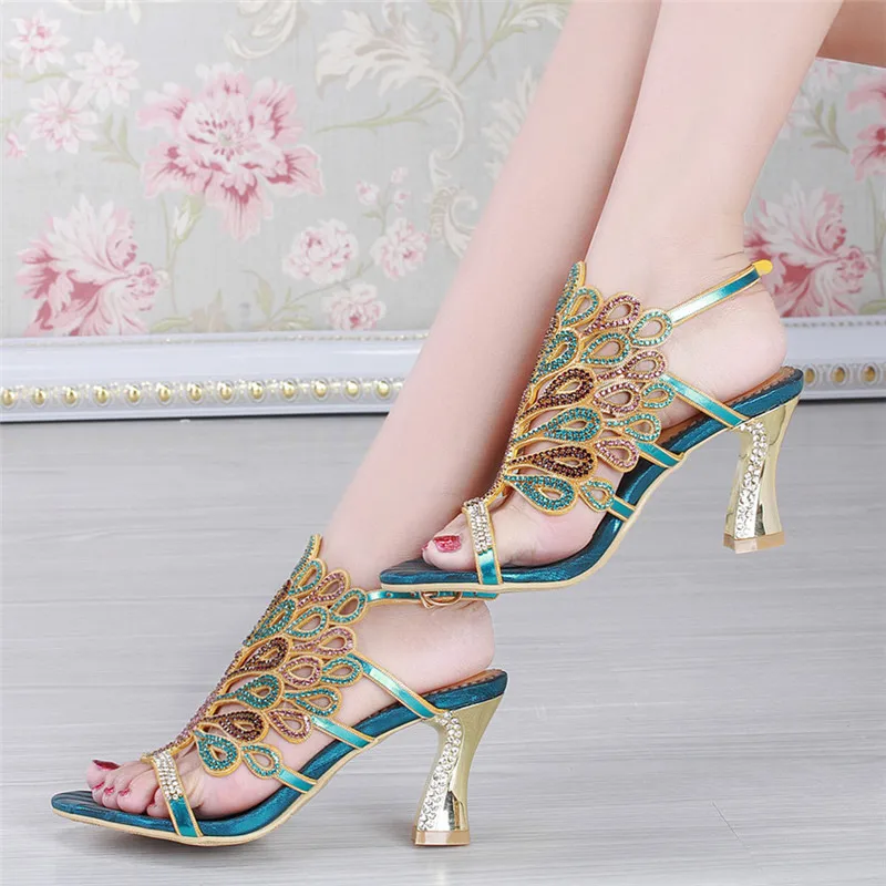 2019 Summer Ladies High Heels Footwear Womens Peep Toe Sandals Elegant Wedding Shoes With Rhinestones Size 11 High Quality 2019 Summer Ladies High Heels Footwear Womens Peep Toe Sandals Elegant Wedding Shoes With Rhinestones Size 11 High Quality