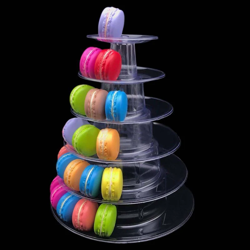 

6 Tiers Round Tower Cake Stand Macaron Display Rack for Wedding Birthday Party Supplies 66CY