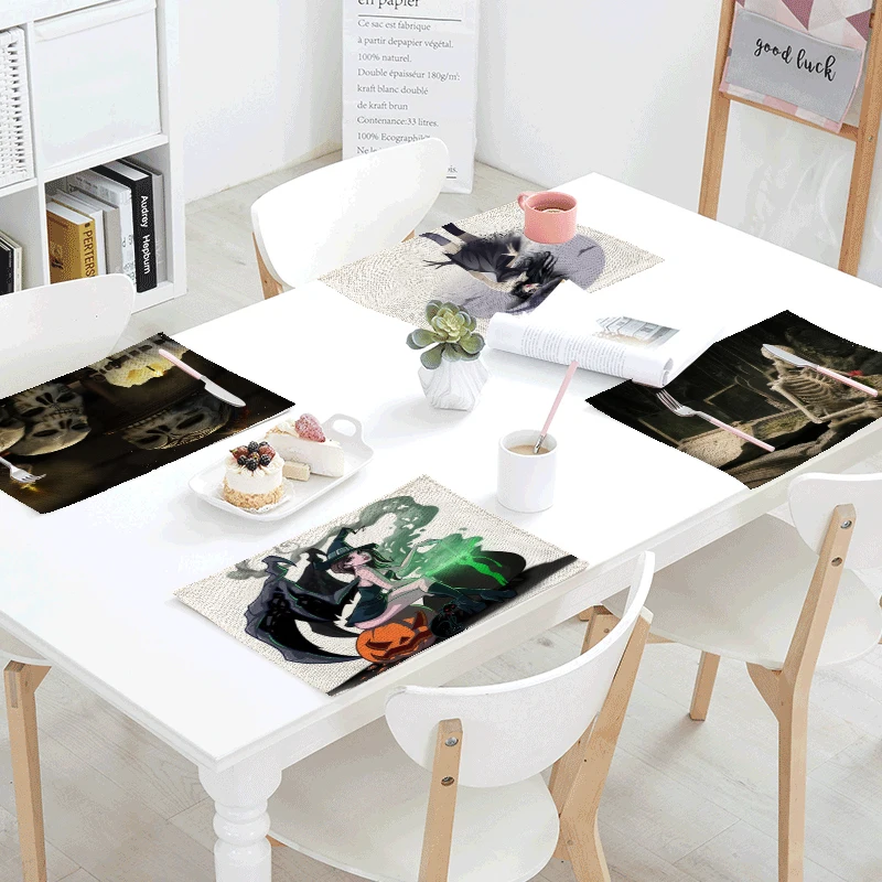1pcs 42*32cm Happy Halloween Table Napkins Placemats Decor Wedding