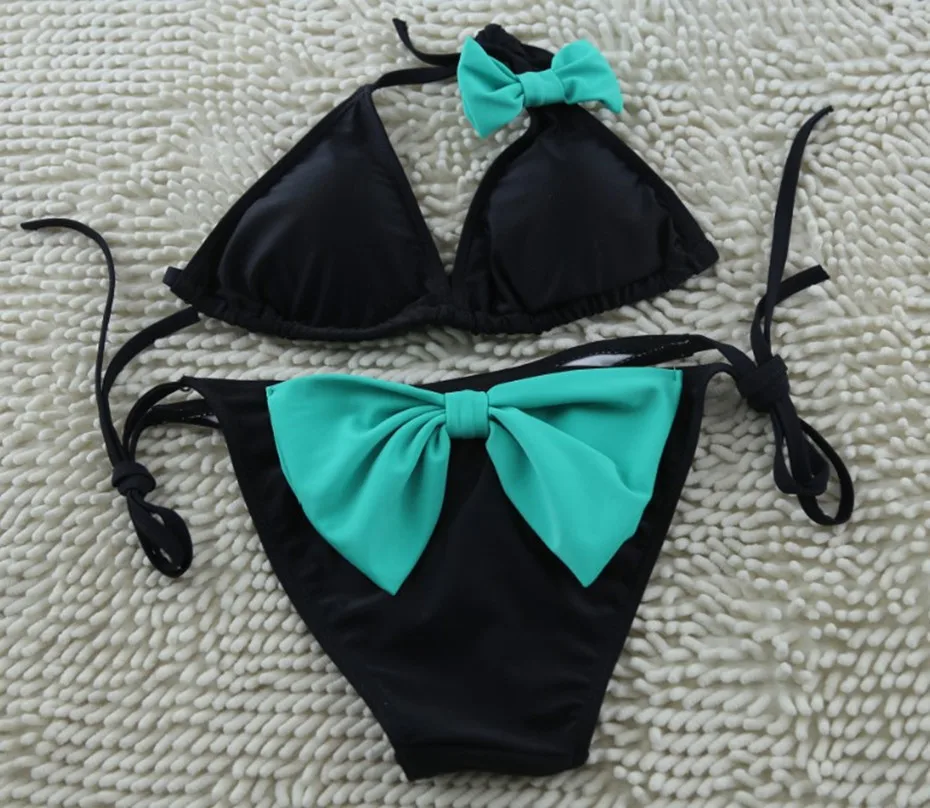Triangle Women's Swimwear Bikini Brazilian Swimsuit Bow Push Up Sets Sexy Bathing Suit Bottom Wholesale |