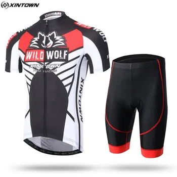 

2016 XINTOWN Men Cycling Jersey Bib Shorts Sets Black Red Pro mtb Bike Clothing Suits Team Cycling Shirts Top Clothes