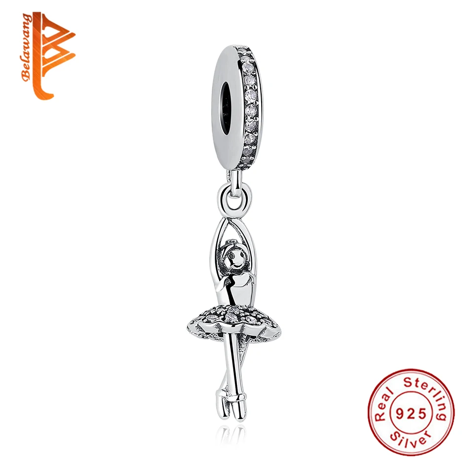 

925 Sterling Silver Dancing Ballerina Dancer Ballet Pendant fit Necklace Charm Girls Christmas Valentine's day Gift