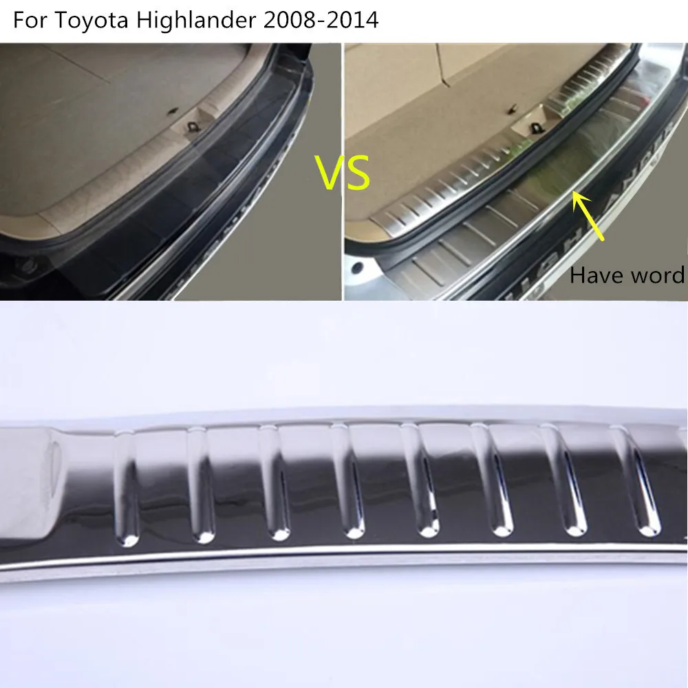Автомобильная внутренняя накладка на задний бампер, внешняя рамка, педаль для багажника для Toyota Highlander 2008 2009 2010 2011 2012 2013