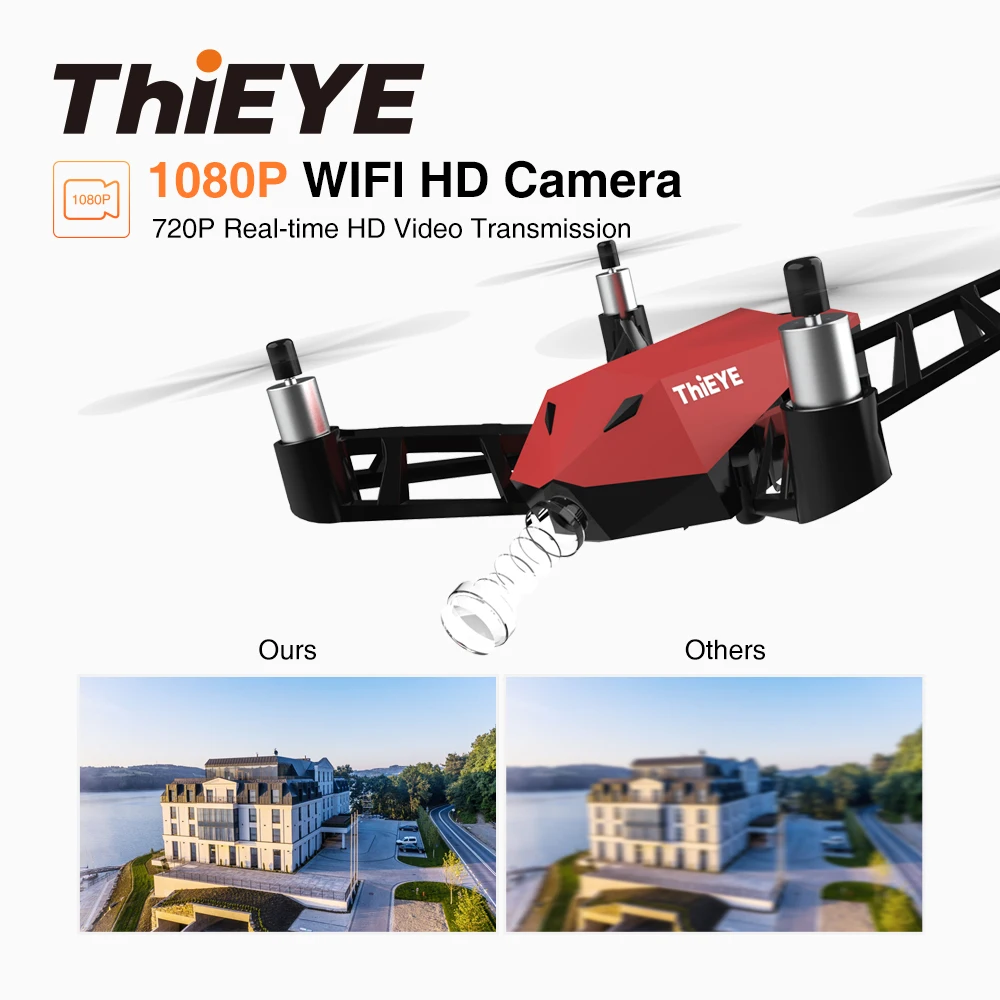 

ThiEYE Dr.X WiFi PFV Drone with 1080P HD Camera Live Video RC Quadcopter with APP Control facilitates selfie drone mini flycam