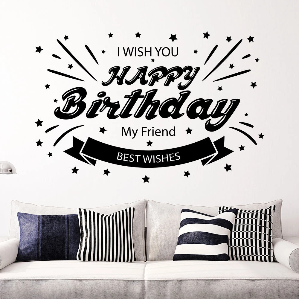 Autocollant Mural Joyeux Anniversaire Decor De Vacances Autocollant D Art De Maison Aliexpress Autocollant Mural Joyeux Anniversaire Decor De Vacances Autocollant D Art De Maison Aliexpress