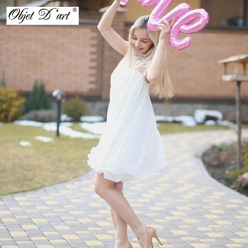 Najtaniej Marka Fashion Party Dress elegancka koronka kobiety sukienka z krótkim rękawem plisowana marszczona szyfonowa sukienka frezowanie koktajlowa sukienka Vestidos