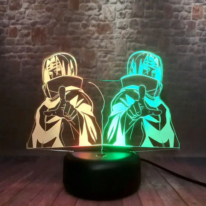 

Luminous Naruto Figma Modol 3D Desk Nightlight Visual Illusion LED Mixed Colors Japan Manga Naruto Anime Figure Light-up Toys