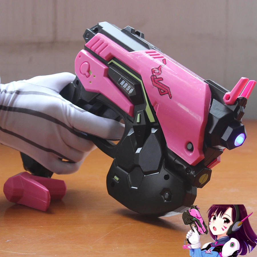 Часы над D.Va пистолетом наушники для косплея оружие Hana Song D VA Prop пистолет гарнитура