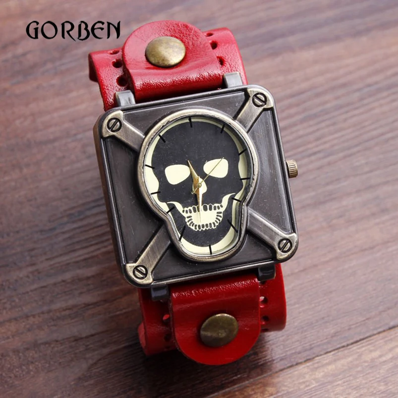 Prix pour Vintage Rétro Crâne Squelette Bracelet En Cuir Quartz Montre Femmes Punk Style Mens Montres Cadeaux Relogio Masculino Feminino Prix pour Vintage Rétro Crâne Squelette Bracelet En Cuir Quartz Montre Femmes Punk Style Mens Montres Cadeaux Relogio Masculino Feminino