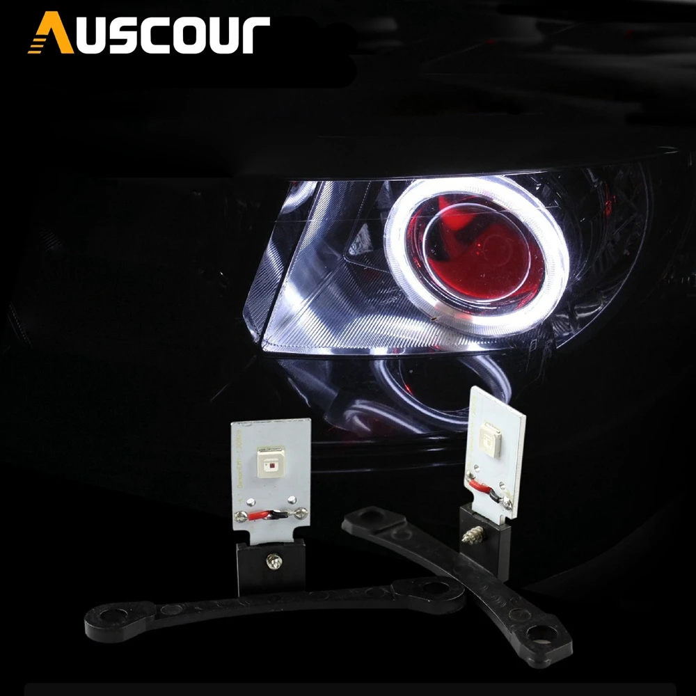 

LED Devil Demon Eyes For Universal Car Motorcycle 2.5 inch Headlights Projector Lens with Turn-off Controller Wires car styling