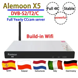 GOTIT мощный ALEMOON X5 DVB-S2 T2 C функциональный декодер лучший спутниковый ресивер Полный 4 к + 4 clines cccam лучшая Испания Польша ТВ бесплатно