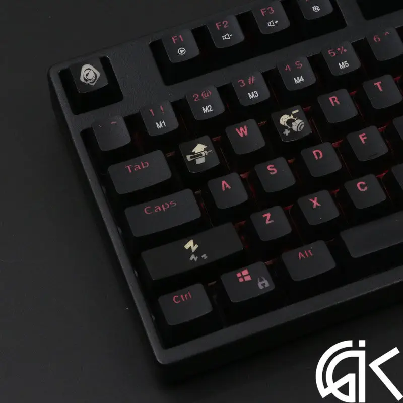 para Overwatch Gamer, teclado mecânico, Shine-Through Keycaps, OW, preto, 4 PCs Set