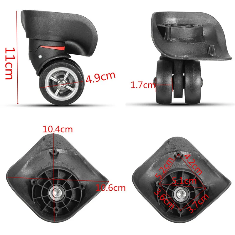 

AEQUEEN 1 Pair Left & Right Replacement Luggage Wheels Rubber Suitcase Accessories Parts Repair Trolley Travel Luggage Wheels