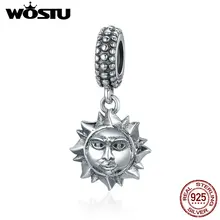 WOSTU, новинка, 925 пробы, серебряный, защита от солнца, Бог, Лаки, Подвески, подходят,, браслет, Европейский, сделай сам, ювелирное изделие, подарок, CQC280