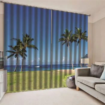 

3D Digital Print Coconut Modern blackout curtains for window finished window for living room bedroom Home Decor Draps AP26