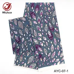 2018 последние 2 в 1 дизайн Горячая распродажа! 2 ярдов шифон + 4 ярдов атласная ткань модный Африканский Воск Печатный узор AYC-07