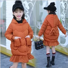 Girls Winter Coats 2017 Hooded Mermaid Children Down Jacket Long Teenagers Parka Girls Clothes 13 Years Christmas Outfits Kids